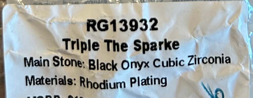 Bomb Party  Triple The Sparke Size 6 Ring RG13932